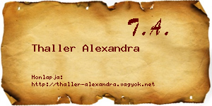 Thaller Alexandra névjegykártya